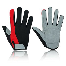 Swift Wear Cycling Gloves Men's - Full Finger Outdoor Cycle Mountain Bike Bicycle Running Riding Anti-slip Glove Sports Driving Hiking Climbing Camping MTB MBX (XXL, Red)