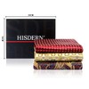 HISDERN Men's Check Polka Dot Floral Jacquard Woven Ascot Set,