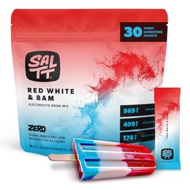 Keto Chow Mezcla de bebida en polvo con electrolitos SALTT - Rojo, blanco y bam - 30 sobres de hidratación - Magnesio, potasio, sodio, minerales...   