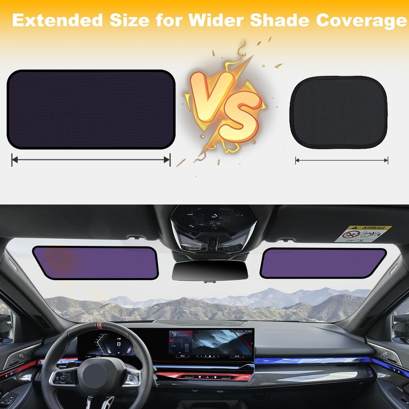 XCBYT Square Car Window Shades for Windshield & Side Windows,