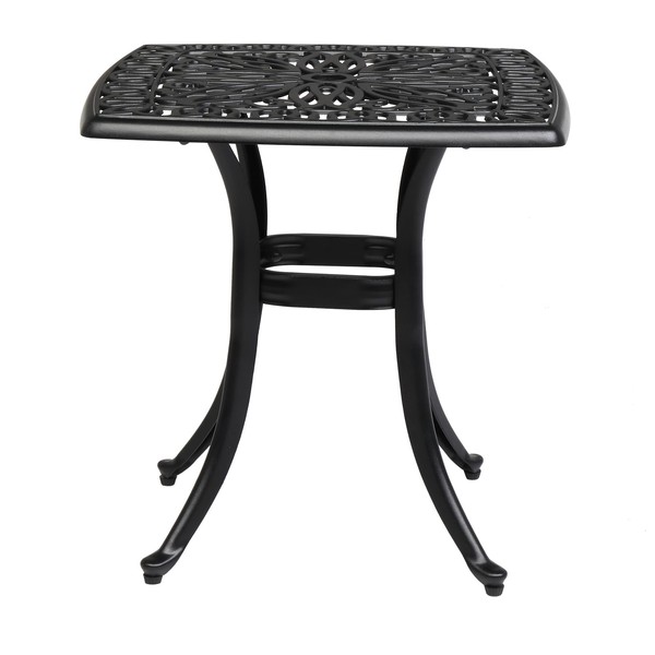 Outdoor Cast Aluminum Square Table - Elegant Patio, Garden, or