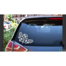 Egl Hibiscus Flower Window Sticker Vinyl Decal Hawaii Aloha Tropical Beach Ocean