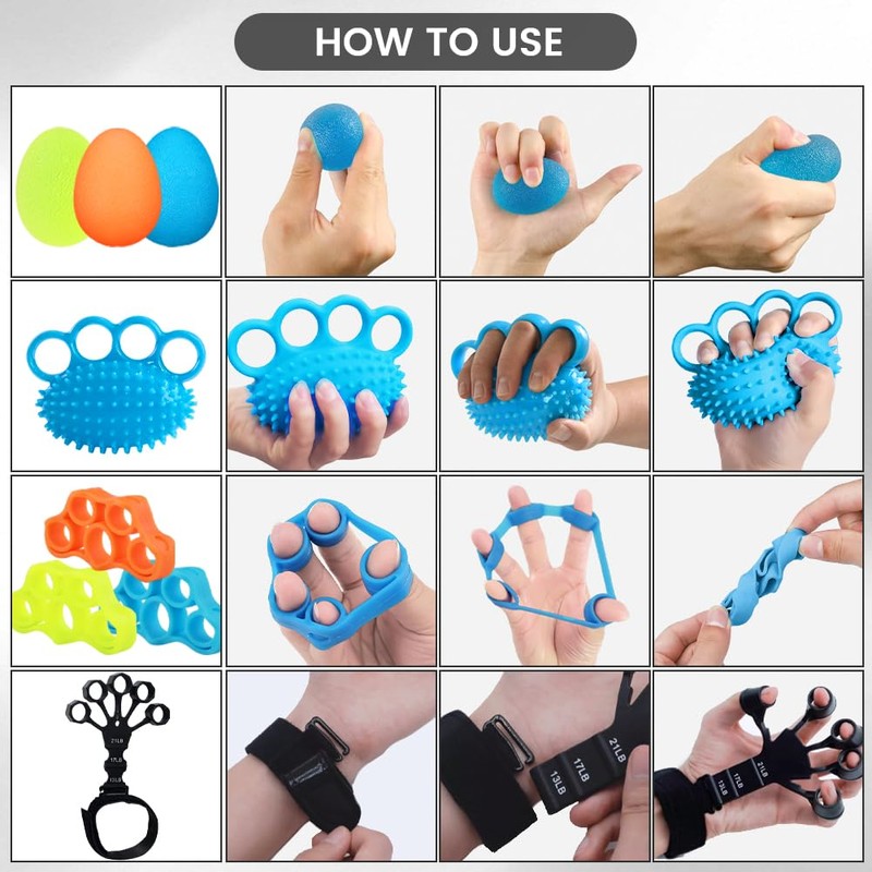 flintronic Grip Strength Trainer, Forearm Strengthener 5-Piece Kit, Hand Exercise