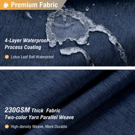 BTTN Navy Blue Shower Curtain - Linen Textured Heavy Duty Waterproof Cloth Shower Curtain Set with 12 Plastic Hooks, Hotel Spa Luxury Simple Decorative Thick Fabric Shower Curtain for Bathroom, 72x72