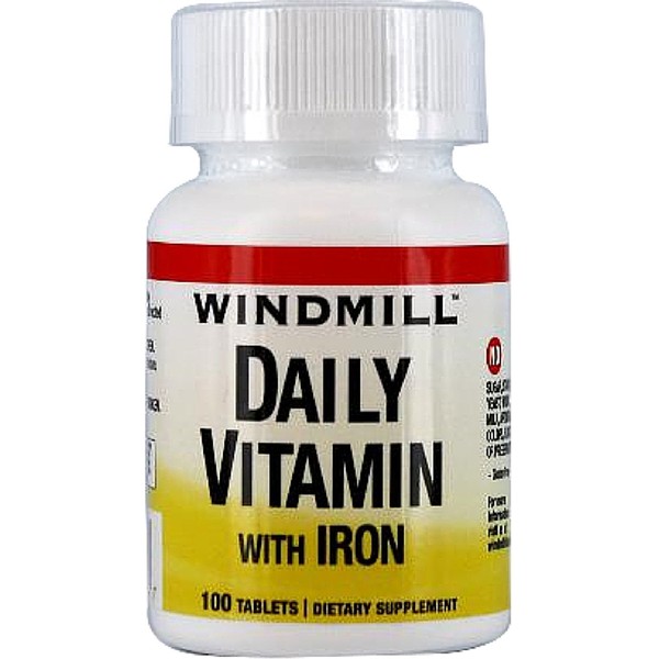 Windmill Daily Vitamin Tablets With Iron 100 Tablets (Pack of 3)