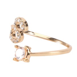 SAFIGLE Fashionable Women's Ring S-open Ring Trendy Finger Jewelry Gold Plated for Parties