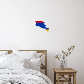 Armenia Wall Mural Cute City Skyline Flag Notebook Wall Decal Vinyl Wall Stickers Quotes for Office Kitchen Suitcase Home Wall Decor 18in