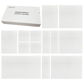 Bsrbock Transparent Sticky Notes 650 Sheets, Clear Sticky Notes, See Through Invisible Translucent Sticky Notes for School, Office 13 Packs, (1.5"x1.5", 3"x1", 3"x2", 3"x3", 3"x4",3"x5")