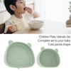 4pcs Children Plate Utensils Set Silicone Suction Bowls Set Toddler