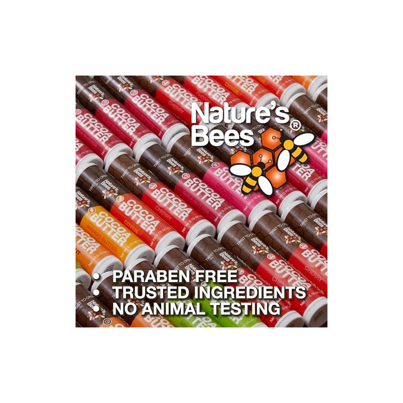 Natures Bees Juego de tubos de bálsamo labial con sabor