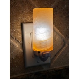 GAF TREASURES Orange Selenite Cylinder Night Light, Selenite Crystal Nightlight Plugin, Orange Selenite Cylinder Lamp, Night Light Kids and Baby Nursery (1 Night Light)