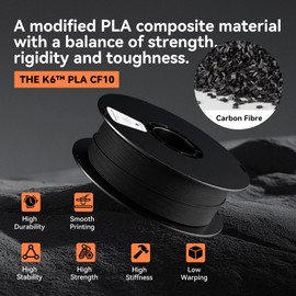 Kexcelled Carbon Fiber PLA Filament 1.75mm Black, PLA-CF 3D Printer Filament, High Strength and Toughness, 1kg Spool (2.2lbs), Fit Most FDM Printer