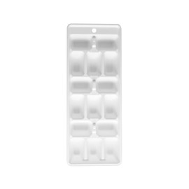 Fackelmann 19016 Plastic Ice Cube Tray for 15 Ice Cubes, Ice Cube Tray, 15 Impressions, Ice Cube Tray, Plastic, White, 25.3 x 10 cm