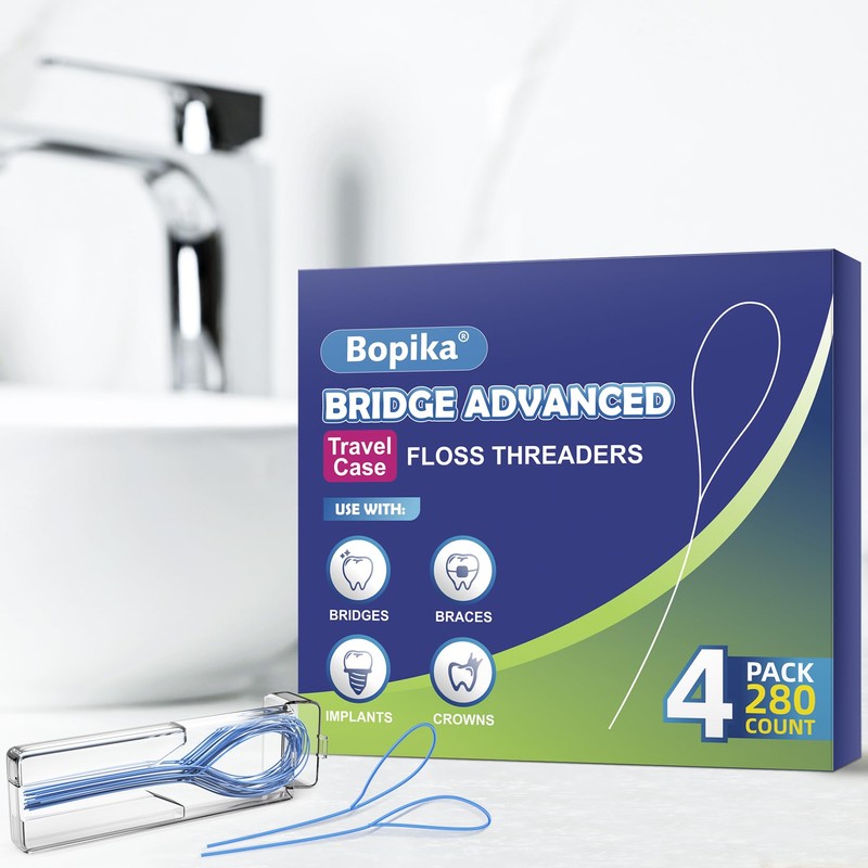 Bopika Floss Threaders Dental Floss for Braces, Bridges, and Implants