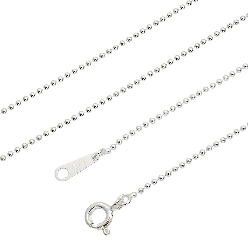 Sears 925 Ball Chain Necklace, Silver, Silver, No Gemstone