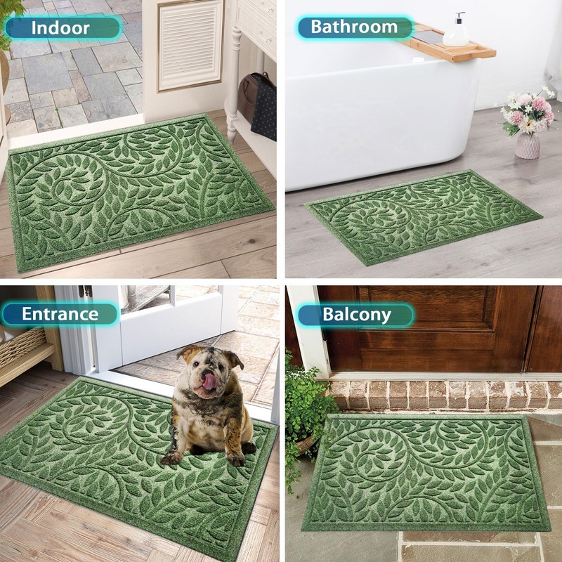 Bulijojo Front Door Mat Entrance,Durable Heavy Duty Welcome Mat,Thick Absorbent
