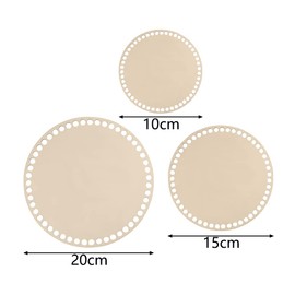 Gativs Wooden Floor Crochet Pack of 3 Circle Blank Crochet Basket Wooden Base Natural Wood Basket Floors for Crocheting Crochet Basket Wood Base Natural Wood Basket Base Circle Selfmade Basket Base