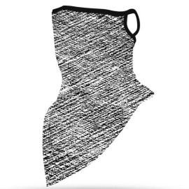 Unbranded Unisex Face Scarf Bandana with Ear Loops Black White