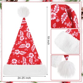 Poen Christmas in July Decoration Set Includes Tropical Santa Hat Hawaiian Leis for Tropical Christmas Luau Party Outfits