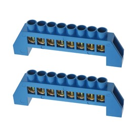 ECSiNG 2pcs 8 Hole Bridge Terminal Blocks Copper Terminal Block Connector Strip Electrical Equipment Terminal Block for Industrial Homestic Power Distribution