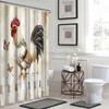 Rasrantyed Rustic Farmhouse Rooster Shower Curtain, Country Style Chicken on