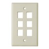 Keystone Wall Plate for 6 Jacks (Light Almond)