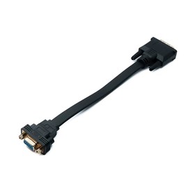 System-S DVI D Cable 20cm 24+1 25 Pin Male to VGA 15 Pin Female Flat Panel Mount Screw Adapter