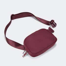 Pander Double Zipper Fanny Pack Nylon Everywhere Belt Bag, Fashion Waist Packs for Women with Adjustable Strap, 1L. (Red Merlot)