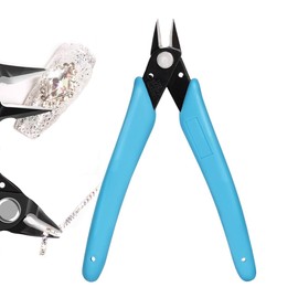 DEVENTORZ Nail Art Cutting Nipper Cutter Nail Art Parts Anti-slip Nail Clipper Removal Nail Nipper V-Cut Nail Unloading Pliers 3D Jewelry Parts Nail Art Tools (Blue)