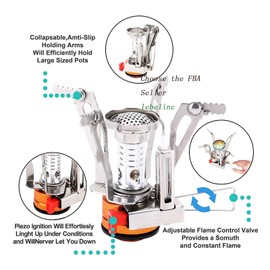 Spotact Outdoor Mini Gas Camping Stove Burner Compact Foldable Portable Furnace Collapsible Ideal Cookware for Camping Hiking Fishing Backpacking