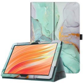 Famavala Folio Case Compatible with 8“ Fire HD 8 12th Generation/10th Generation, 2024/2022 Release, Stand Cover, Onn 8M 2020 Tablet (Green Marble)