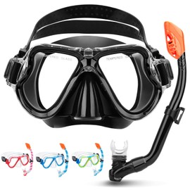 CTSAYTL Kids Snorkel Set for Ages 3-14, Snorkeling Gear for Kids with Dry Top Snorkel Anti-Leak Anti-Fog Panoramic View Snorkel Mask, Boys Girls Junior Teens Snorkeling Set for Swimming Snorkeling