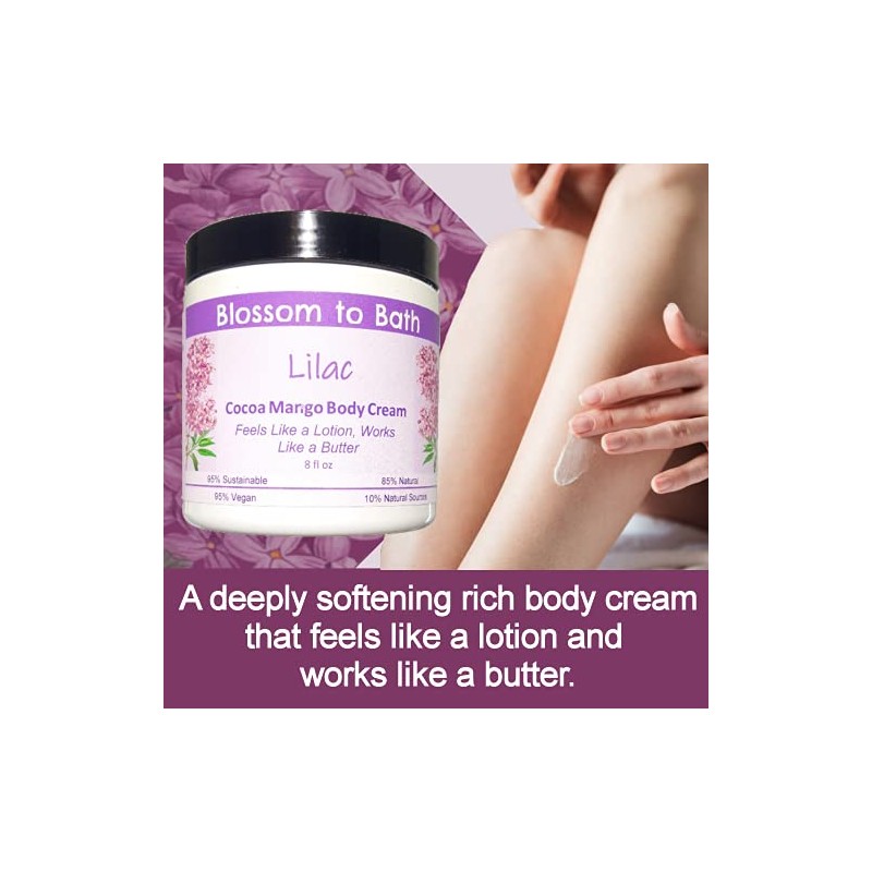 Lilac Cocoa Mango Body Cream (8 Ounce) - Phthalate Free