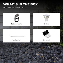 Ledvion - LED Garden Spotlight, Anthracite, IP65, 5 W, 2700 K, 2 m Cable, LED Spots, Garden Spots