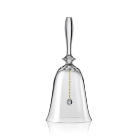 Barski - European Quality Glass - Bell - 7" H with Gold Chain for Clapper - Glass Crystal - Made in Europe