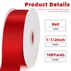 Red Ribbon 1-1/2 Inches Wide 100 Yards Red Satin Ribbon