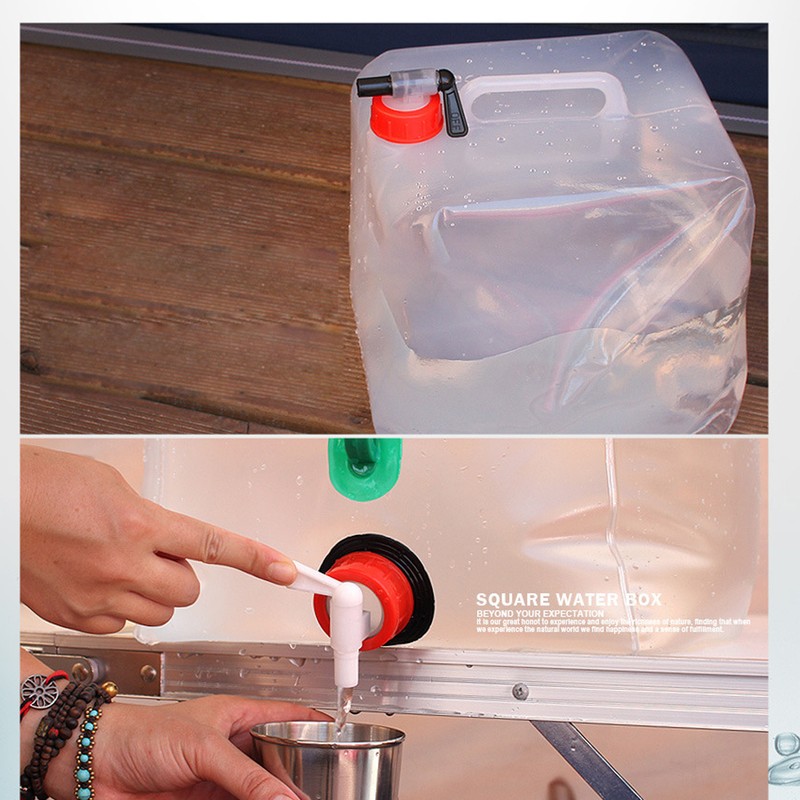 Collapsible Water Canister Portable Plastic Foldable Drinking Water Container with