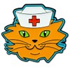 PinMart Cat with Nurse's Cap Nursing Medical Enamel Lapel Pin