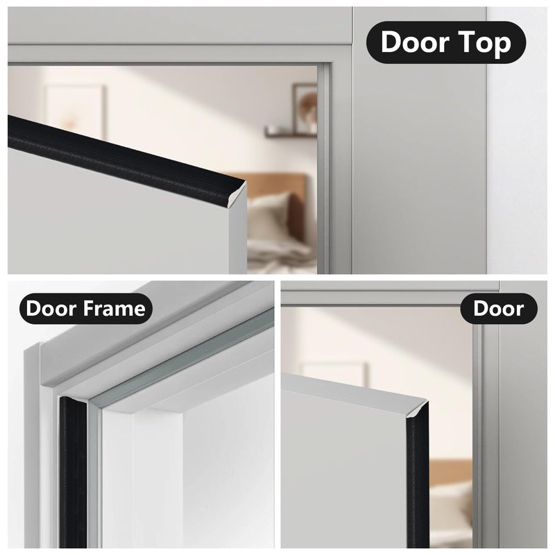 196” Wedge Weather Stripping Tape, Self-Adhesive Door Seal Strip for