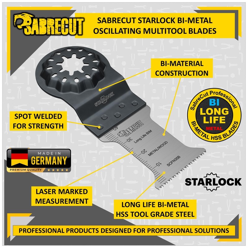 5 x SabreCut SCFN35B_5 35mm x 40mm Bimetal (BIM) Long
