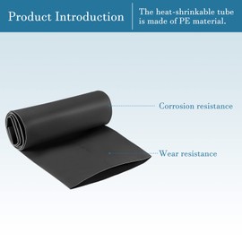 QUARKZMAN 90 mm Diameter 147 mm Flat Width 3.3 ft 2:1 Shrink Tube Electrical Insulation for Electrified Devices Black