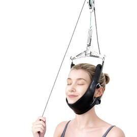 Ristpal Neck Stretcher Cervical, Portable Neck Stretcher Hammock Over Door for Neck Pain ReliefCervical Neck Traction Device for Home Use (Bright Black)