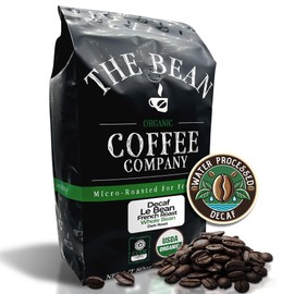 The Bean Organic Coffee Company Water Processed DECAF Le Bean, Dark French Roast, Whole Bean Coffee, 5-Pound Bag