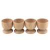 apollo THE HOUSEWARES 4 x Egg Cups -Easy Clean Beech