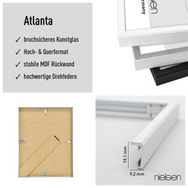 nielsen Atlanta 4x6 Aluminium Picture Frame Matt White Photo Frame Portrait & Landscape Shatterproof Glass