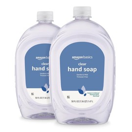 Gentle & Mild Clear Liquid Hand Soap Refill, Triclosan-Free, 50 Fl Oz (Pack of 2) (Previously Solimo) Nail Comfort - Scent: 50 Fl Oz (Pack of 2)