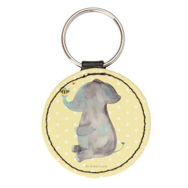 Mr. & Mrs. Panda Round Key Ring Elephant & Bee, yellow