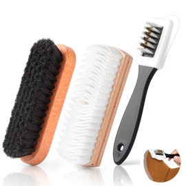 AiQInu Suede Brush Set of 3 Shoe Brush, Shoe Brush, Suede Brush, Horse Hair Brush, Suede Care, Multi-Purpose Shoe Brush for Suede, Nubuck, Cowhide