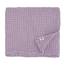 Linen & Cotton EZRA Premium Quality Waffle Towel Sauna Towel Beach Towel Bath Towels Shower Towels Guest Towels 48% Linen, 52% Cotton - 50 x 70 cm (Purple/Purple)