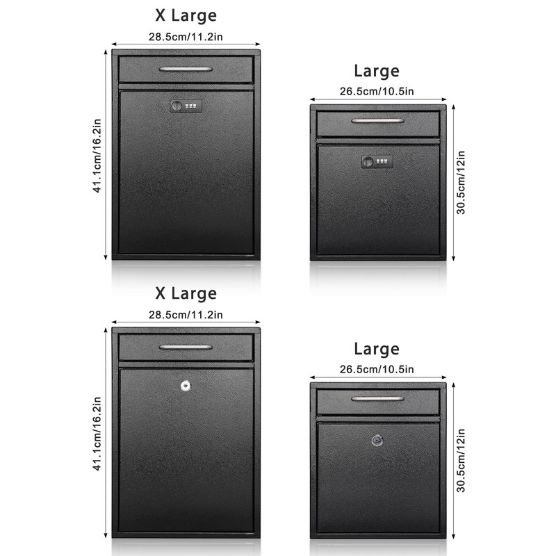 KYODOLED Steel Key Lock Mail Boxes Outdoor, Locking Wall Mount